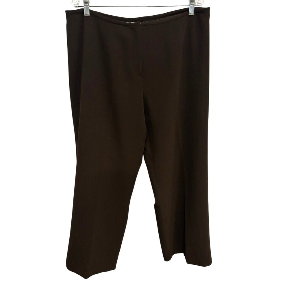 Susan Graver Womens Brown Dress Pants XL Polyester Comfort Fit Straight-Leg